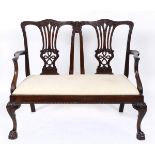 A George III style carved mahogany doubl