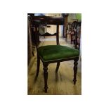 A set of five Victorian dining chairs, o