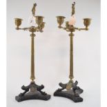 A pair of brass classical style three li