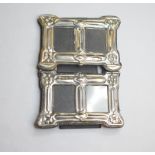 Two small silver double photograph frame