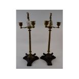 A pair of brass classical style three li