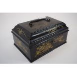 A Japanese lacquer box, 20 cm wide