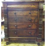 A Victorian North Country walnut chest o