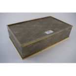 A silvered tabletop cigar box, 30.5 cm w