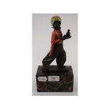 A painted bronze figure, the tea boy, on