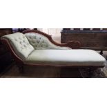 A late Victorian mahogany chaise longue