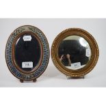 A micromosaic oval table mirror, 22.5 cm