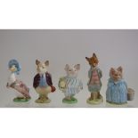 Five Beswick Beatrix Potter figures, including Little Pig Robinson, 1st version, and Pigling Bland,