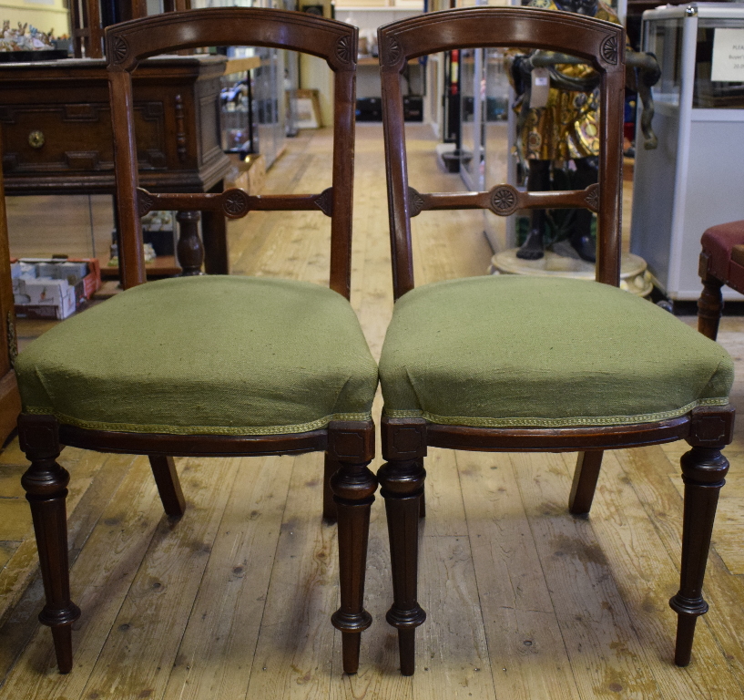 A set of six Victorian mahogany dining chairs, - Image 2 of 3