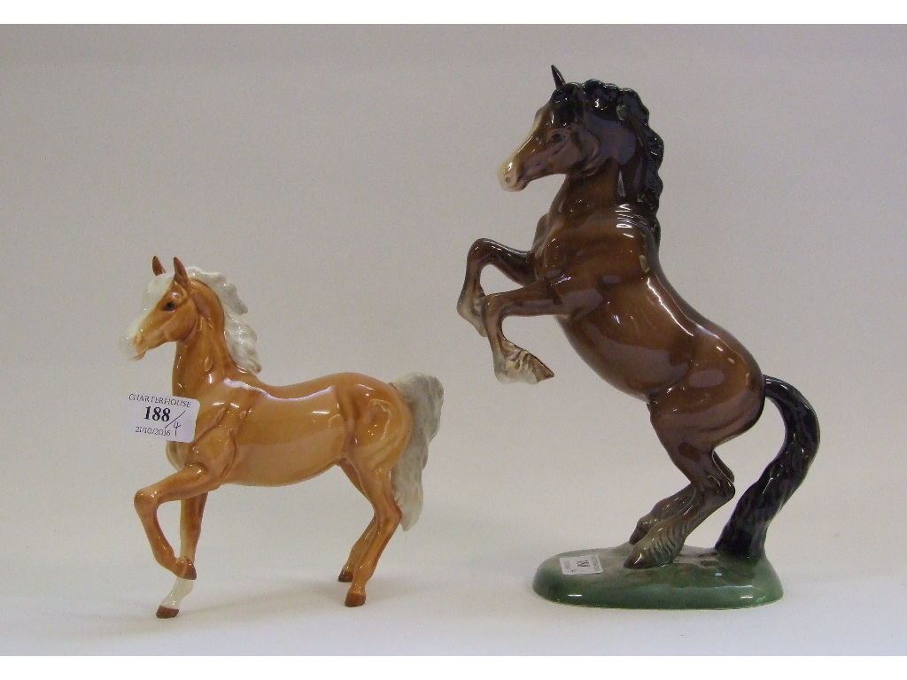 A Beswick Appaloosa Stallion, 1772 (A), a Prancing Arab, 1st version, palomino, 1261, - Image 7 of 7