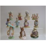 Eleven Royal Albert Beatrix Potter figures, including No More Twist,