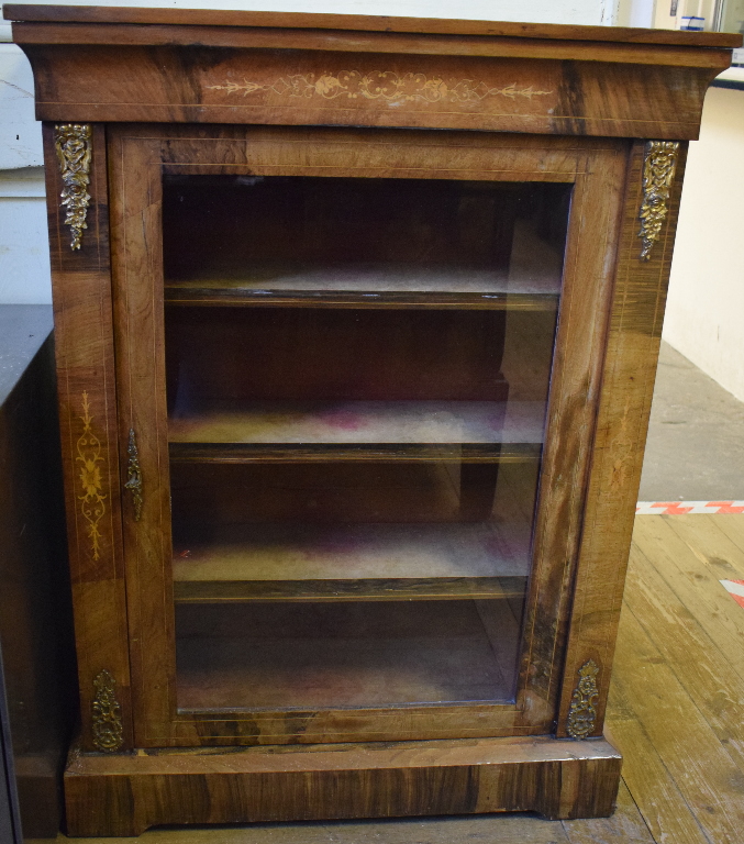 A Victorian inlaid walnut pier cabinet, - Image 3 of 3