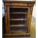 A Victorian inlaid walnut pier cabinet,