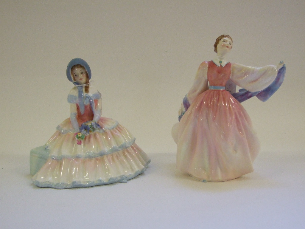 Seven Royal Doulton figures, including Daydreams, HN1713, and Gay Morning, HN2135, - Image 3 of 7