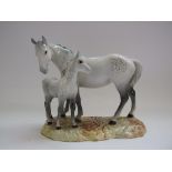 A Beswick Mare and Foal on base, 2nd version, grey, 953, gloss, a Quarter Horse, brown, 2186,