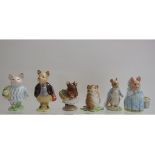Six Beswick Beatrix Potter figures, including Pigling Bland, 1st version, and Appley Dapply,