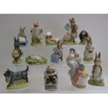 Fourteen Royal Albert Beatrix Potter figures, including Mother Ladybird,