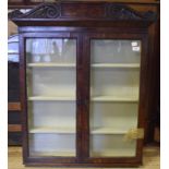 A mahogany wall hanging display cabinet, 78.