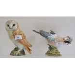 A Beswick Jay, 1219A, and a Barn Owl, 1st version, 1046A,