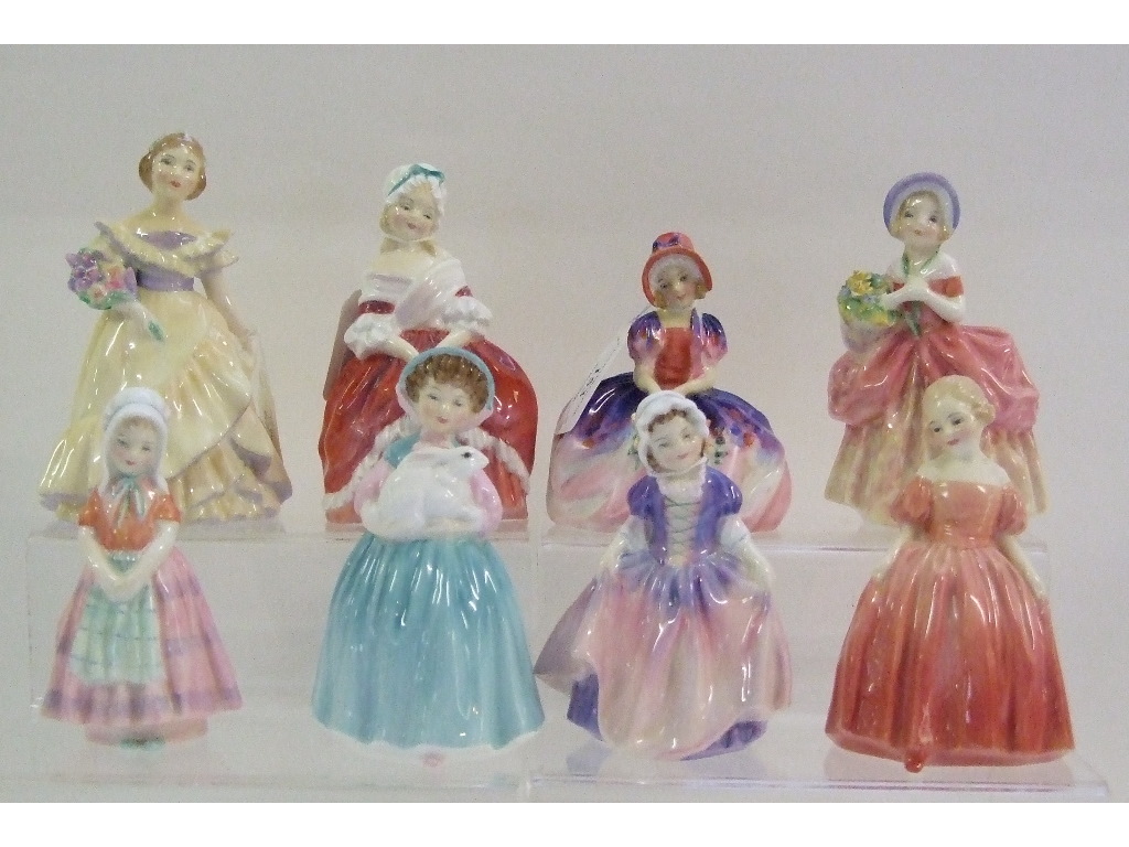 Eight Royal Doulton figures, including Monica, HN1467 and The Bridesmaid, - Image 2 of 3