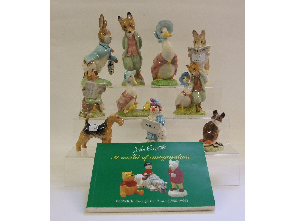 A Beswick Beatrix Potter figure, Jemima and her Ducklings, BP-10a, two Royal Albert figures, - Image 2 of 3