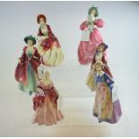 Six Royal Doulton figures, including Susan, HN2056, and Paisley Shawl,
