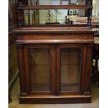 A mahogany chiffonier, the superstructure on baluster turned supports,