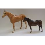 A Beswick Large Racehorse, palomino, 1564, an Arab Bahram, brown, 1771, a Fresian Bull, 1439A,