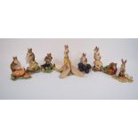 Seven Border Fine Arts figures, Mouse on Apple Core, 017, Mouse on Banana, 030, Mouse on Grapes,