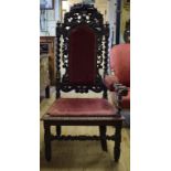 A late 19th century Anglo-Flemish carved oak carver chair Condition report Report by