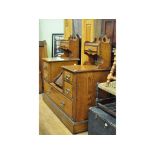 ***George III style pedestal desk no longer included***A wardrobe, a pollard oak dressing table,