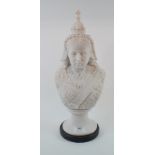 A composition bust, in the form of Queen Victoria,