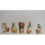 Five Beswick Beatrix Potter figures, including Anna Maria, and Samuel Whiskers,