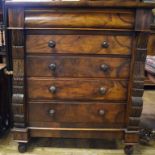 A Victorian North Country walnut chest of drawers,