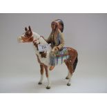A Beswick Mounted Indian, 1391, gloss (horse's ears restored,
