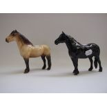 A Beswick Highland Pony, dun, 1644, and a Fell Pony, 1647,