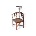 A 19th century elm corner chair,