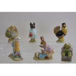 Six Beswick Beatrix Potter figures, including Mr Jackson, 1st version, and Pig Wig,
