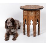 A Moroccan octagonal work table, inlaid