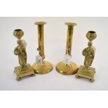 A pair of 19th century candlesticks, on