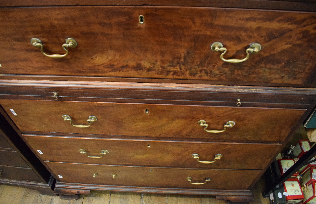 A George III mahogany chest on chest, - Image 15 of 24