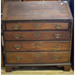 A George III mahogany bureau, 98 cm wide