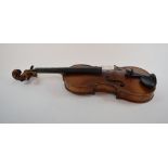 A violin, with a 13 inch two piece back,