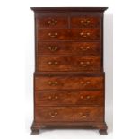 A George III mahogany chest on chest,