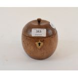 A wooden tea caddy, in the form of an ap