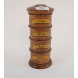 A four tier spice tower, 19 cm high