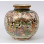 A Japanese Satsuma vase, decorated figur
