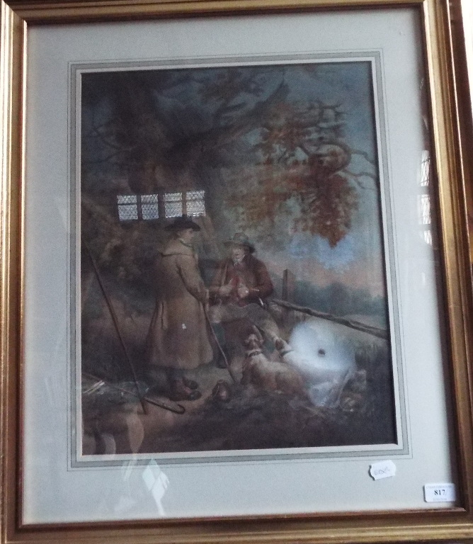 A George Morland print, Cottage Family N