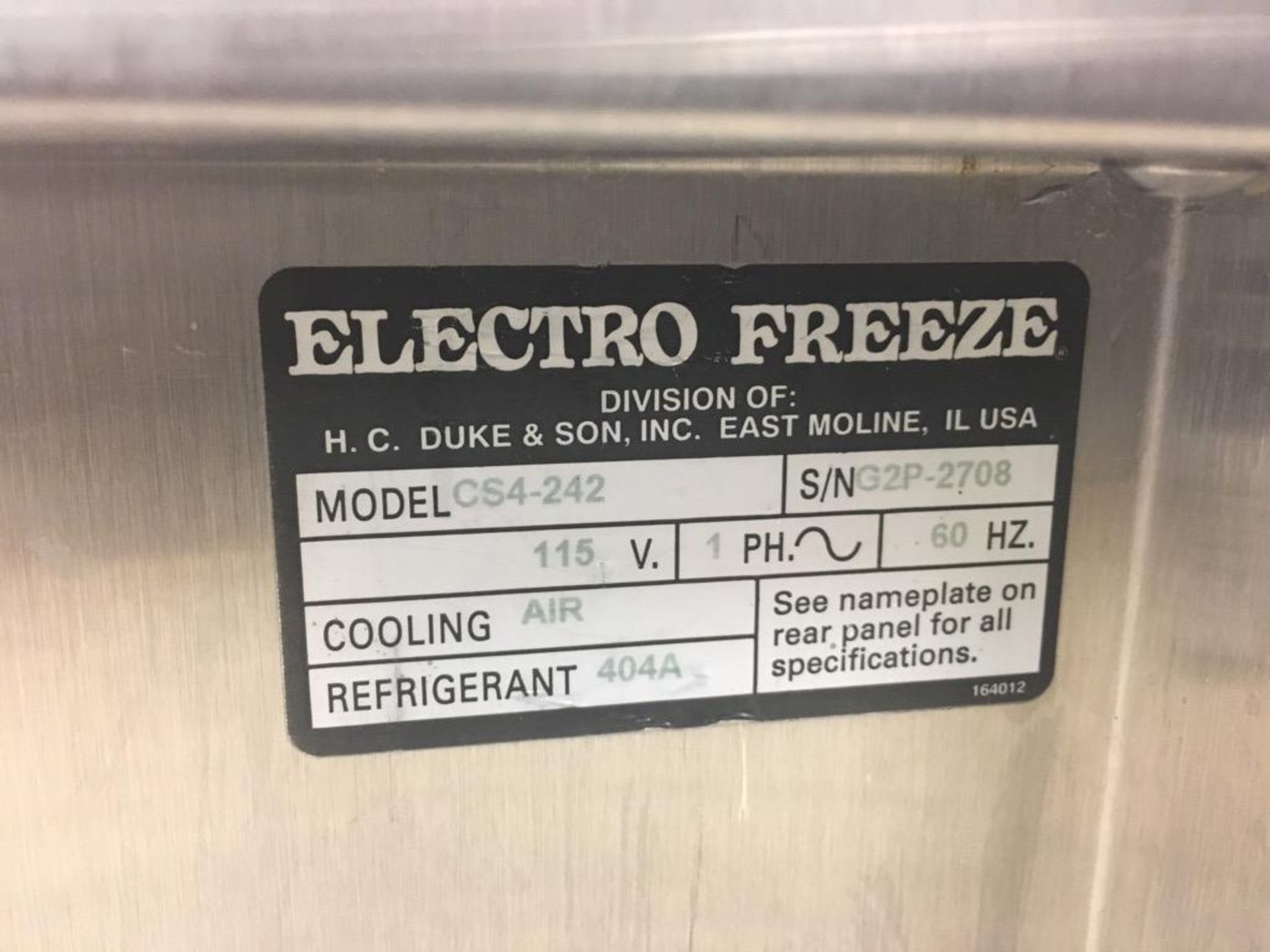 ELECTRO FREEZE CS4-242 ICE CREAM MAKER - Image 2 of 2