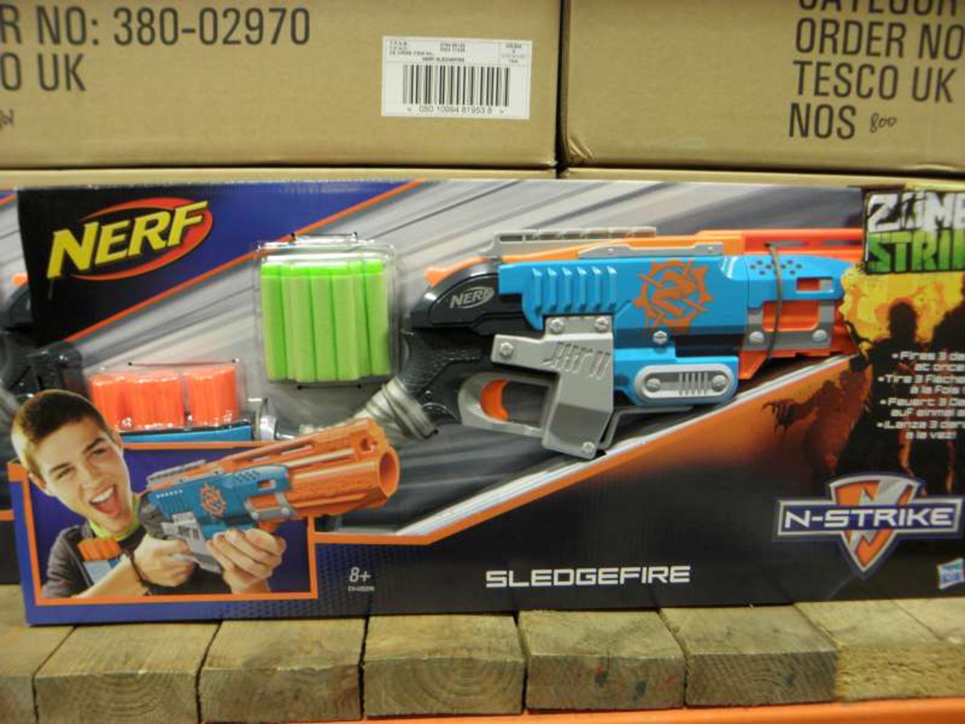 12 X BRAND NEW BOXED NERF SLEDGEFIRE N - STRIKE ZOMBIE STRIKE GUNS IN 3 BOXES